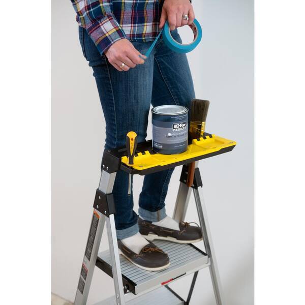 Gorilla Ladders - 4.5 ft. Aluminum Dual Platform Ladder with Tray (9 ft. Reach), 250 lb. Load Capacity Type I Duty Rating