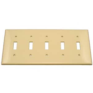 Ivory 5-Gang Toggle Wall Plate (1-Pack)