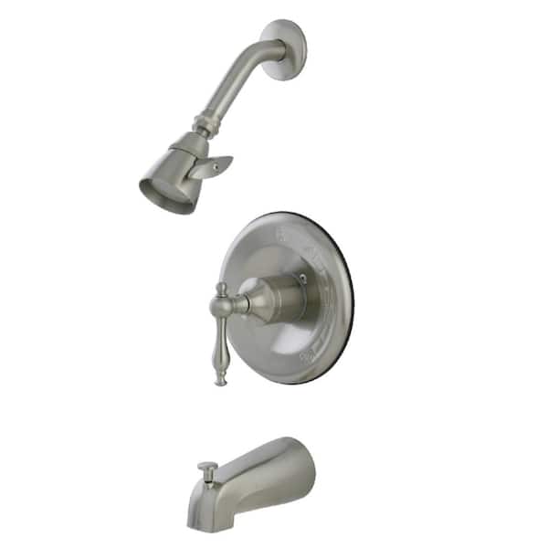 Kingston Brass Single Handle Single Handle 1-Spray Tub and Shower Faucet 2 GPM with Pressure Balance in. Brushed Nickel