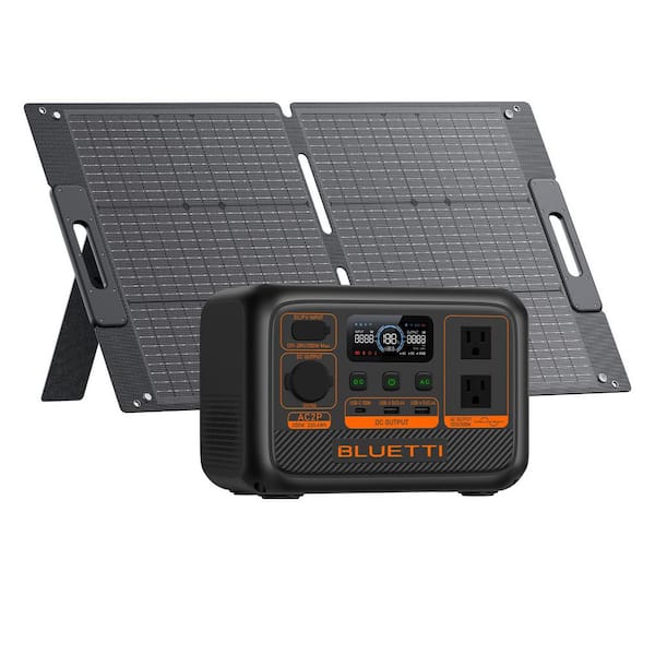 300W Continuous/600W Peak Output Power Station AC2P LiFePO4 Battery Solar Generator with 100W Solar Panel for Outdoors