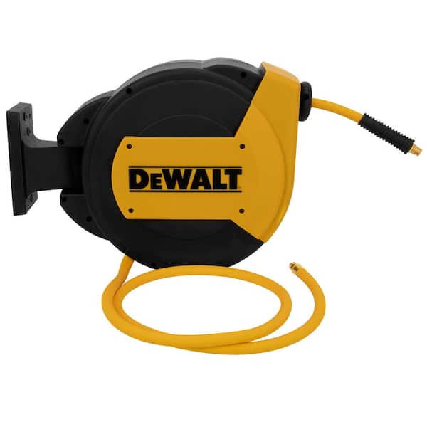 DEWALT Enclosed Hybrid Polymer 3/8 in. x 50 in. Hose Reel with 1/4 in. NPT Fitting
