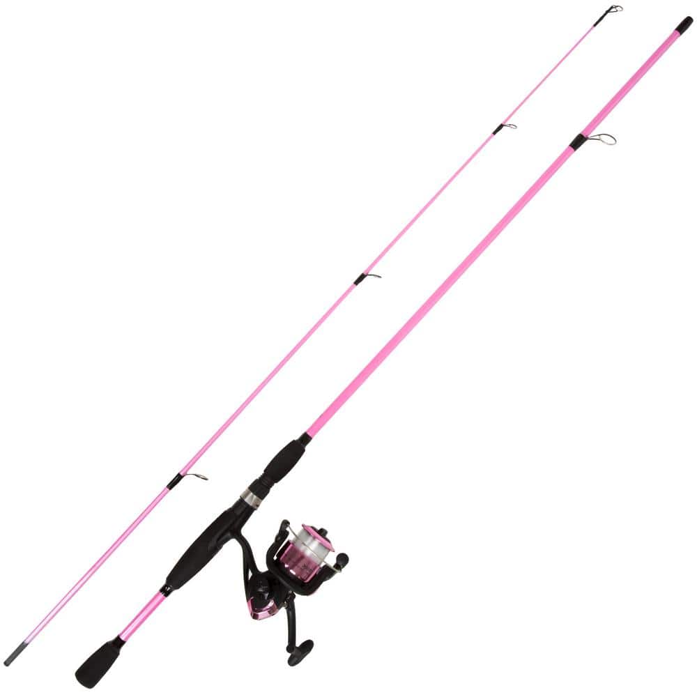 78 in. Pole Pink Fiberglass Rod and Reel Combo Medium Action, Size 30