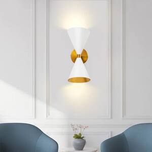 Winston 2-Light White Wall Sconce with Light Direction of Up and Down