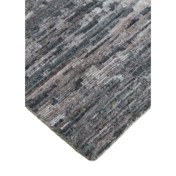 4 ft. x 6 ft. Blue and Gray Abstract Area Rug