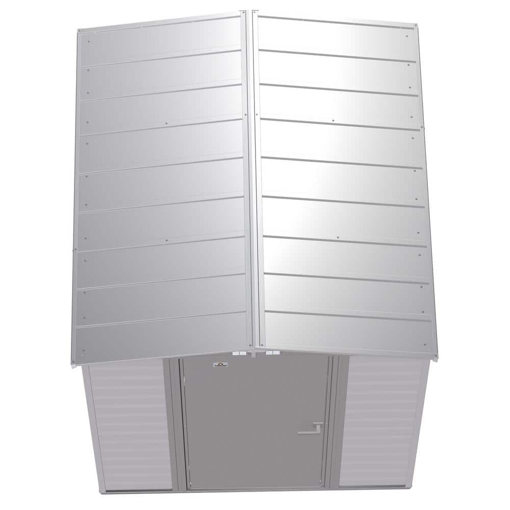 6 ft. x 7 ft. Flute Grey Galvanized Steel Storage Shed