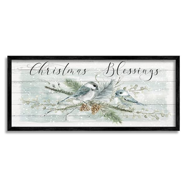 Stupell Industries Rustic Christmas Blessings by Carol Robinson 1 Piece Framed Graphic Print Animal Poster Art Print 24 in. x 10 in.