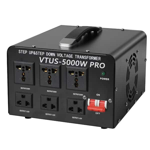 Lukyamzn 5000W Voltage Transformer Converter from 110-120V to 220-240V and from 220-240V to 110-120V w/US and Universal Outlet