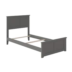 Madison Twin XL Traditional Bed with Matching Foot Board in Grey