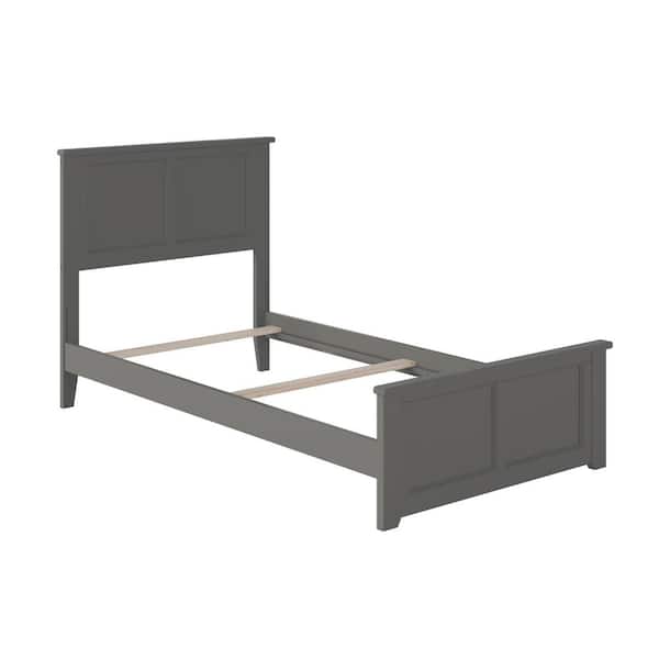 AFI Madison Twin Traditional Bed with Matching Foot Board in Atlantic Grey