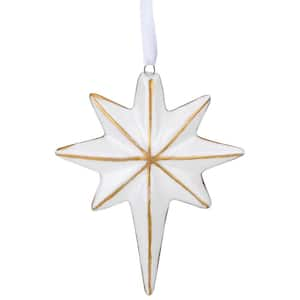 4.25 in. White and Gold Star Hanging Christmas Ornament