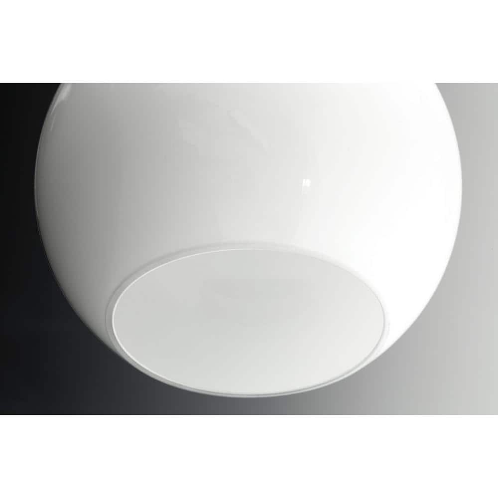 Carisa Brushed Nickel 1-Light Bath Wall Sconce with White Glass Shade