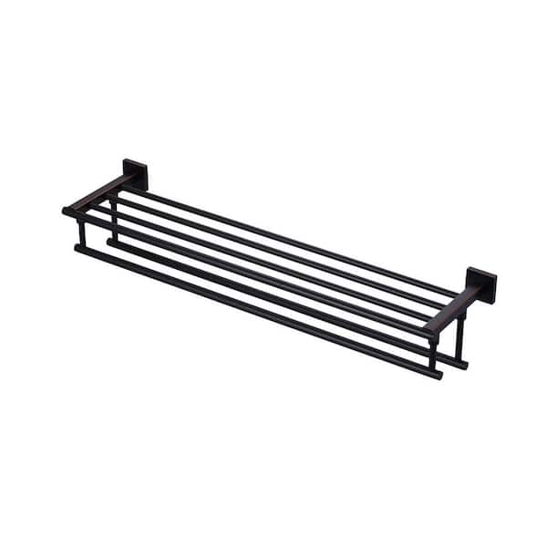 32 in. Stainless Steels Single Towel Holders Wall Mounted Towel Rack in Oil Rubbed Bronze