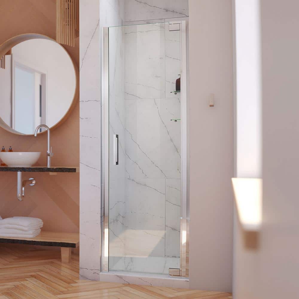 Elegance-LS 25-1/4 in. to 27-1/4 in. W x 72 in. H Frameless Pivot Shower Door in Chrome price history on PriceWatchPro