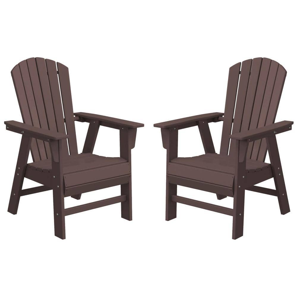 Altura Outdoor Patio Fade Resistant HDPE Plastic Adirondack Style Dining Chair w/ Arms (Set of 2), Navy Blue price history on PriceWatchPro