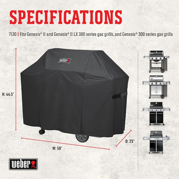 Grill Cover for Weber Genesis II 3 Burner Gas Grill and Genesis 300 Series BBQ, 