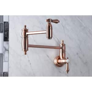Heirloom Wall Mounted Pot Filler in Antique Copper
