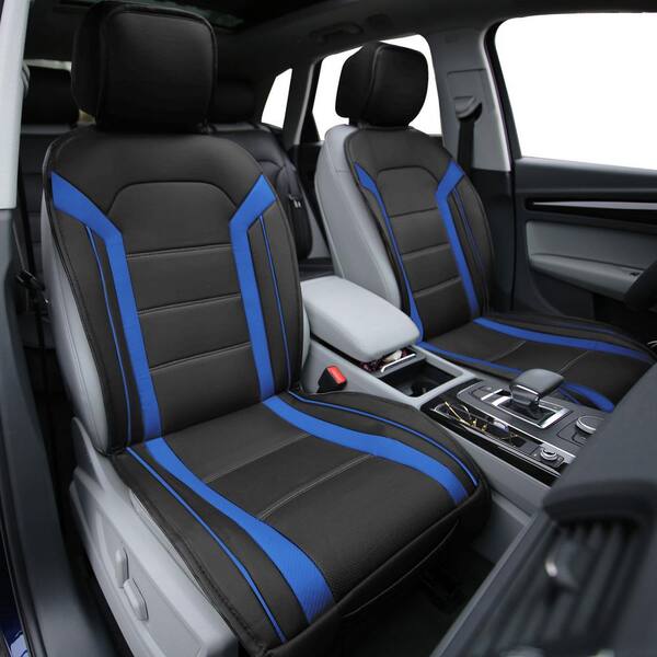 FH Group Futuristic Leather 47 in. x 23 in. x 1 in. Seat Cushions - Front Set, Blue