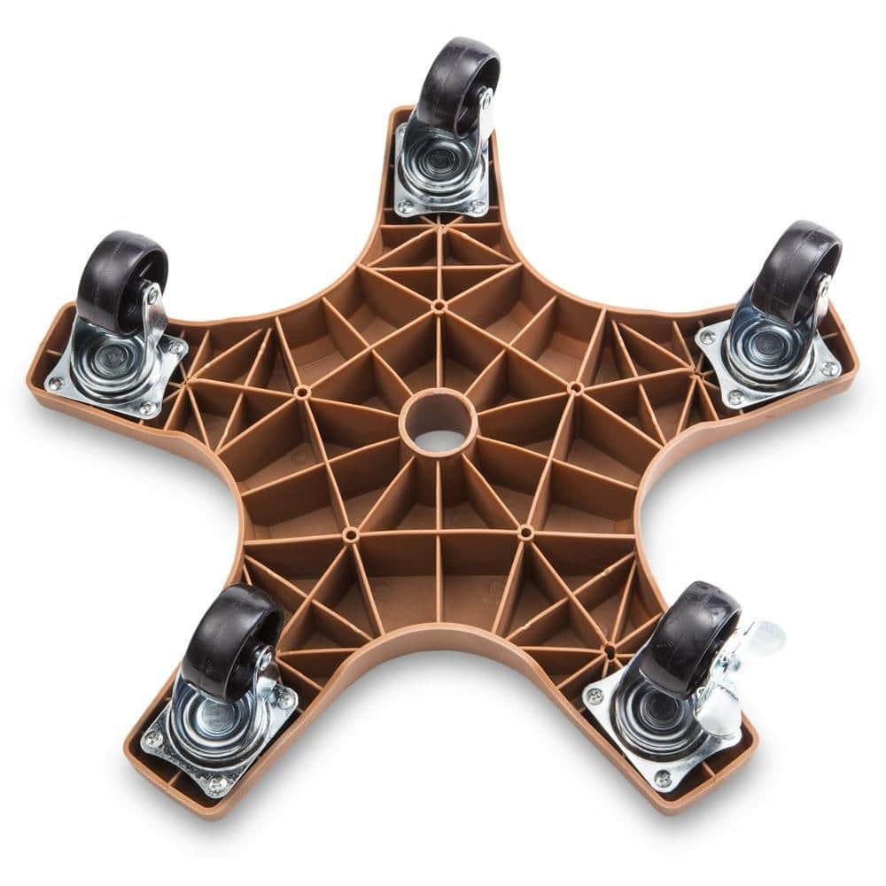 Terracotta Hexagon UV Resistant Plastic Plant Caddy with Wheels