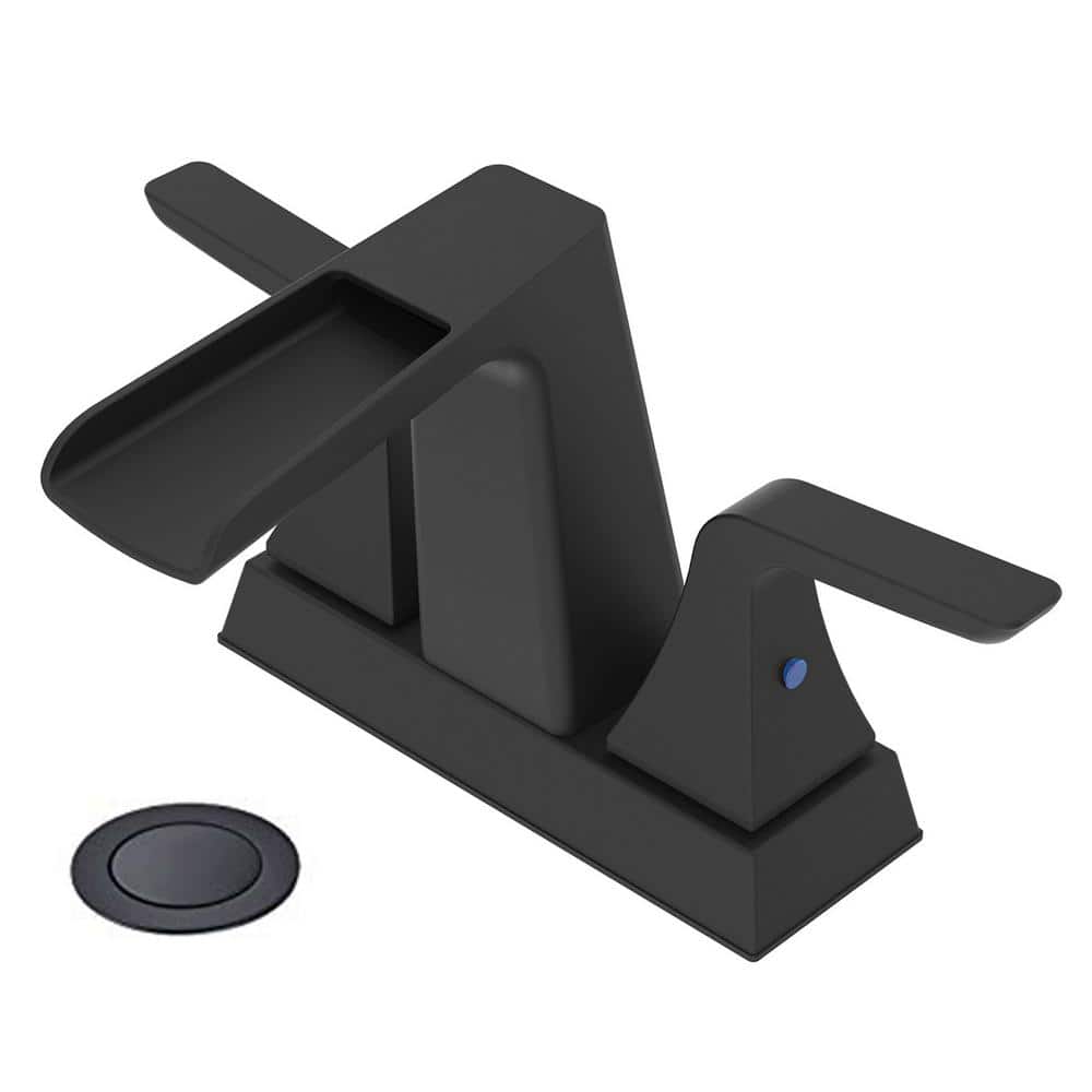 Fapully 4 in. Centerset 2Handle HighArc Bathroom Faucet?Waterfall