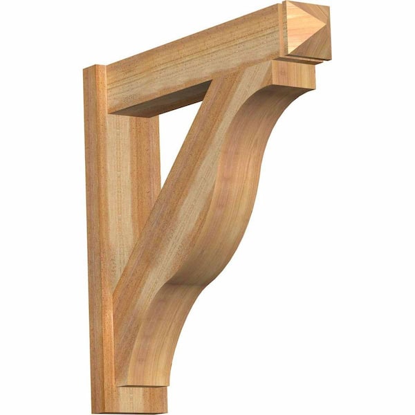 Ekena Millwork 6 in. x 28 in. x 28 in. Western Red Cedar Fuston Arts and Crafts Rough Sawn Outlooker