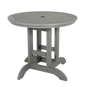 Coastal Teak Round Recycled Plastic Outdoor Dining Table