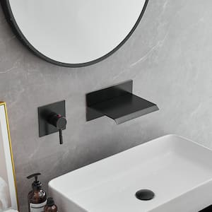 Contemporary Single Handle Rectangular Waterfall Wall Mounted Bathroom Faucet in Oil Rubbed Bronze