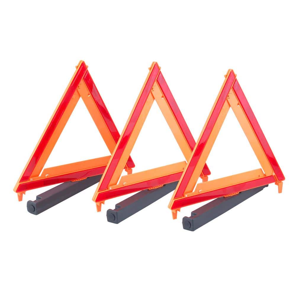AUTLY Foldable Warning Triangle LED Safety Car/Roadside Reflective Emergency Triangle Reflector Flasher