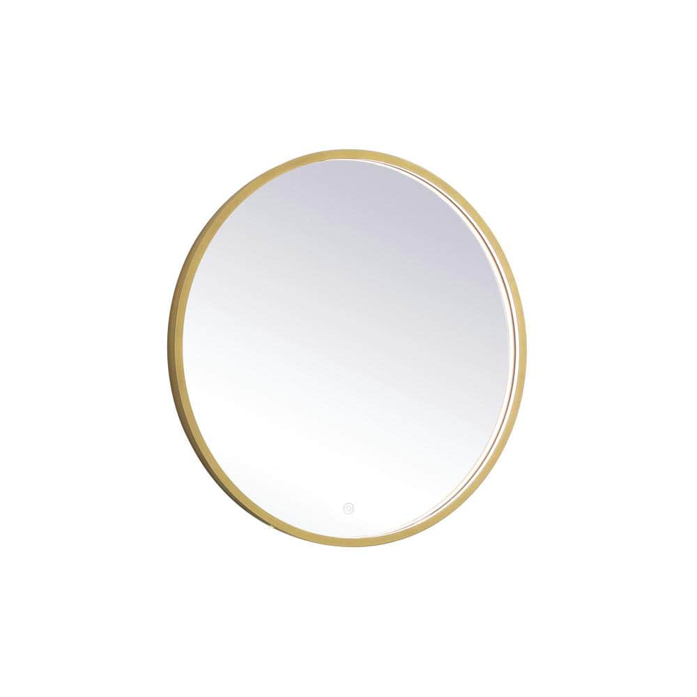 Timeless Home 28 in. W x 28 in. H Modern Round Aluminum Framed LED Bathroom