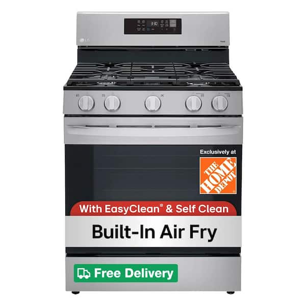 5.8 cu. ft. Smart Wi-Fi Enabled Fan Convection Gas Single Oven Range with AirFry and EasyClean in Stainless Steel