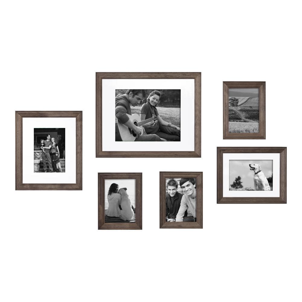 Kate and Laurel Multi/Gray Wood Picture Frame (4-in x 6-in) in the