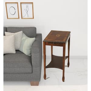 12 in. Brown Rectangle MDF End Table