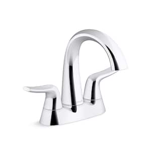 Easmor 4 in. Centerset Double Handle Bathroom Faucet in Polished Chrome