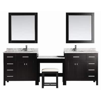 36 Inch Vanities Double Sink Bathroom Vanities Bath The Home Depot