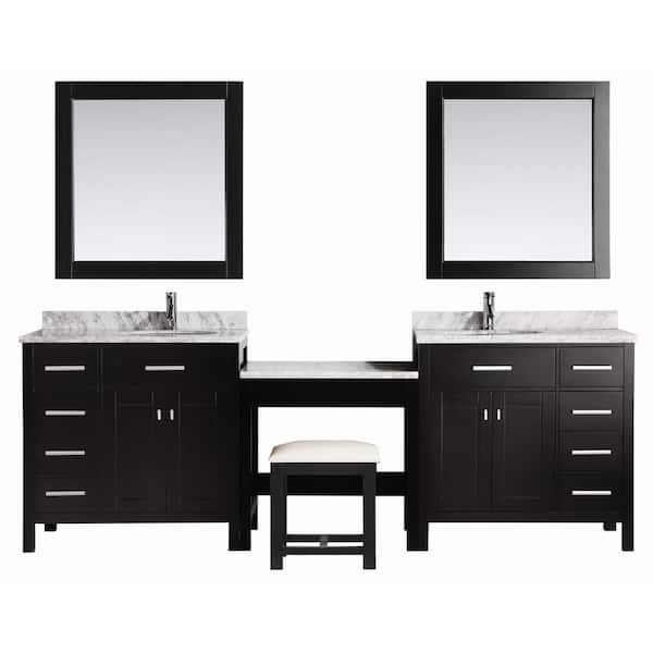 Design Element Two London 36 In W X 22, Bathroom Vanity With Makeup Table