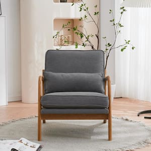 Dark Grey Upholstered Lounge Chair Arm Chair Single