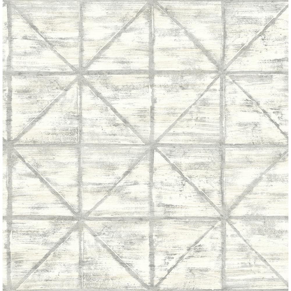 Seabrook Designs Ness Distressed Geo Metallic Pearl and Gray Paper ...