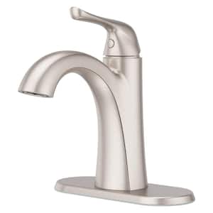 Willa Single Handle Single Hole Bathroom Faucet With Deck plate in Spot Defense Brushed Nickel