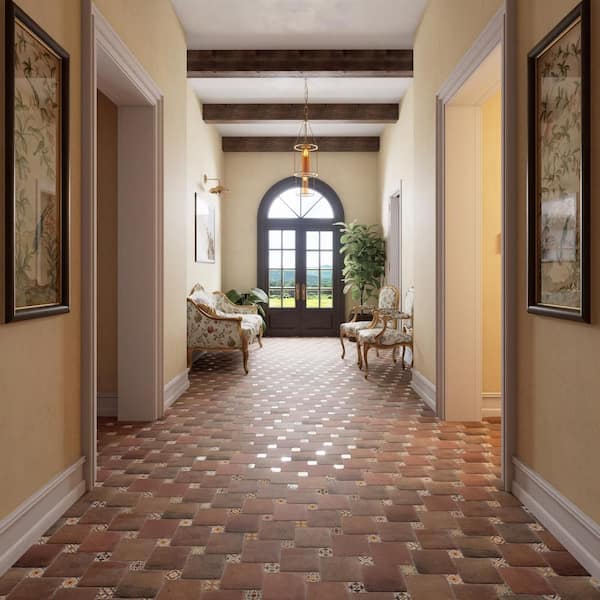 Benisa Marelle Cotto with Paladio Taco 6 in. x 8 in. Porcelain Floor and Wall Tile (10.44 sq. ft. /Case)
