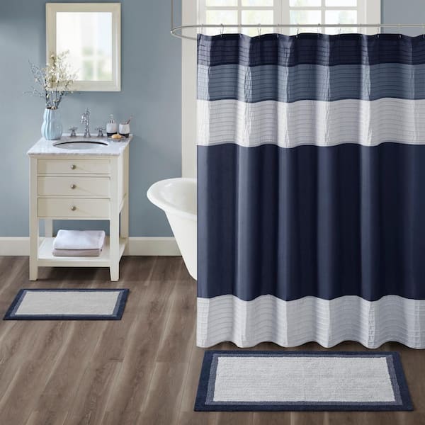 Madison Park Amherst 27 in. x 45 in. Navy Tufted Cotton Rectangle