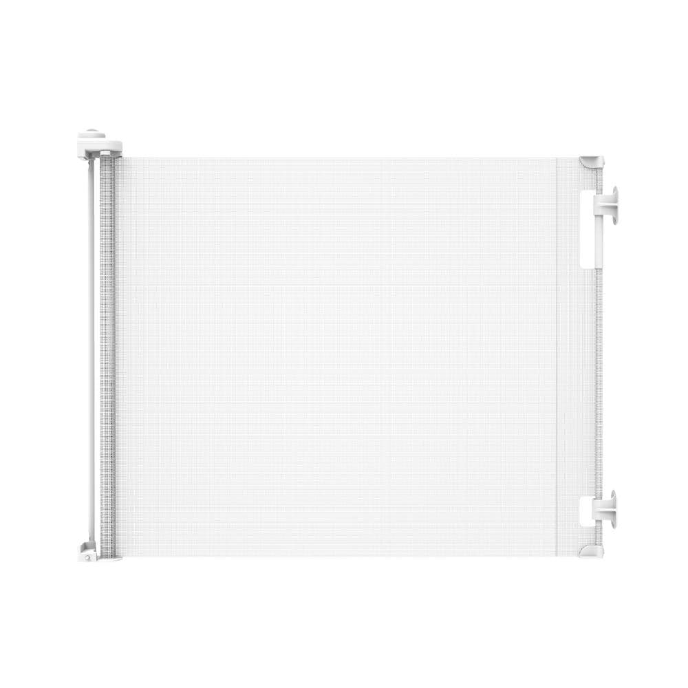 perma child safety 71" wide x 33" tall retractable baby gate - 3118 - white