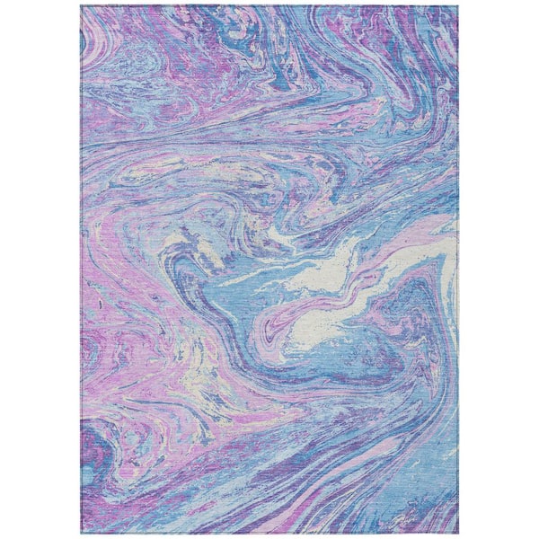 Chantille Machine Washable Indoor/Outdoor Abstract ACN1061 Sky 5 ft. x 7 ft. 6 in. Area Rug