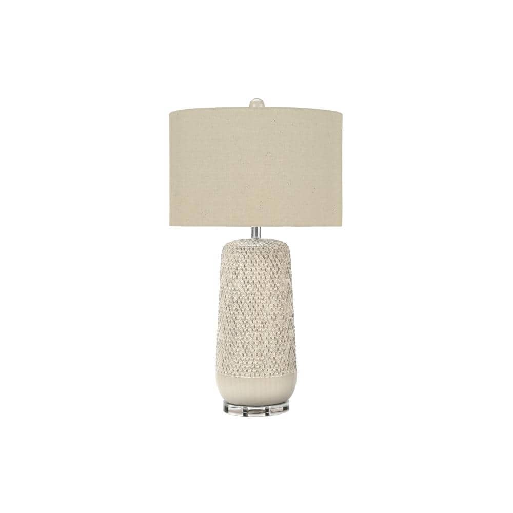 31 in.H White Ceramic Base Urn Bedside Table Lamp w/ Cream Linen Shade, No Bulbs Included price history on PriceWatchPro