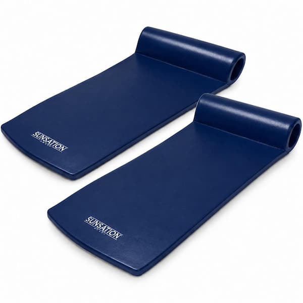 Sunsation 1.75 in. Thick Foam Lounger Pool Float, 2 Pack, Navy Blue