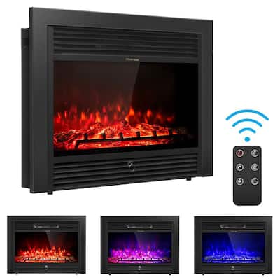 5118 BTU 28.5 in. Unvented Electric Furnace Heater Smokeless Fireplace Embedded Insert Heater Flame