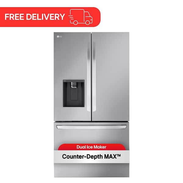 26 cu. ft. Smart Counter-Depth MAX French Door Refrigerator with Dual Ice Makers in PrintProof Stainless Steel
