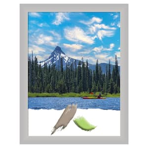 Low Luster Silver Wood Picture Frame Opening Size 18x24 in.