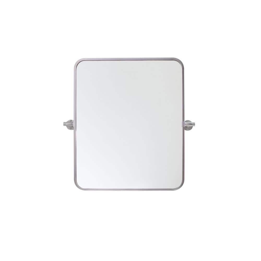 Timeless Home 20 in. W x 24 in. H Aluminum Silver Pivot Mirror