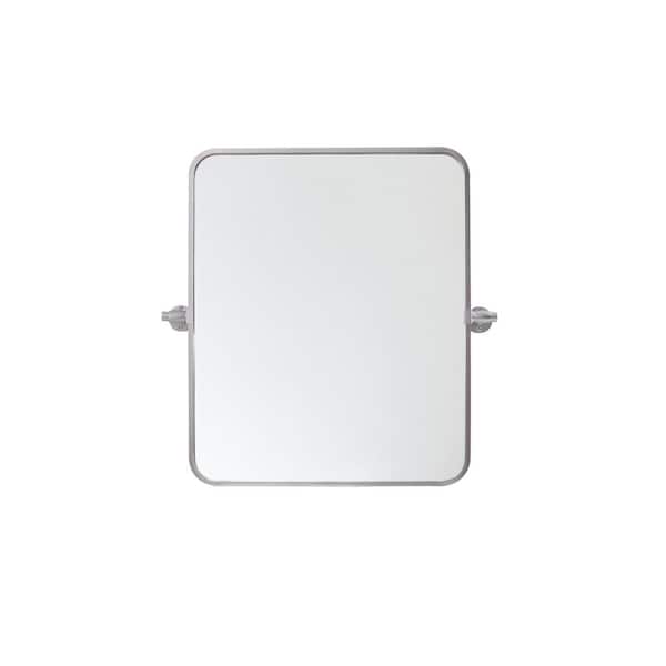 Unbranded Timeless Home 20 in. W x 24 in. H Aluminum Silver Pivot Mirror