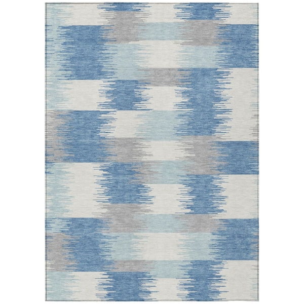 Chantille Machine Washable Indoor/Outdoor Abstract ACN2912 Denim 9 ft. x 12 ft. Area Rug