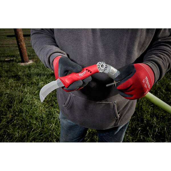 Milwaukee Linemans Blunt Tip Hawkbill Knife with STICKWORK 3- In-1 Ring and FASTBACK Stainless Blunt Tip Hawkbill Folding Knife